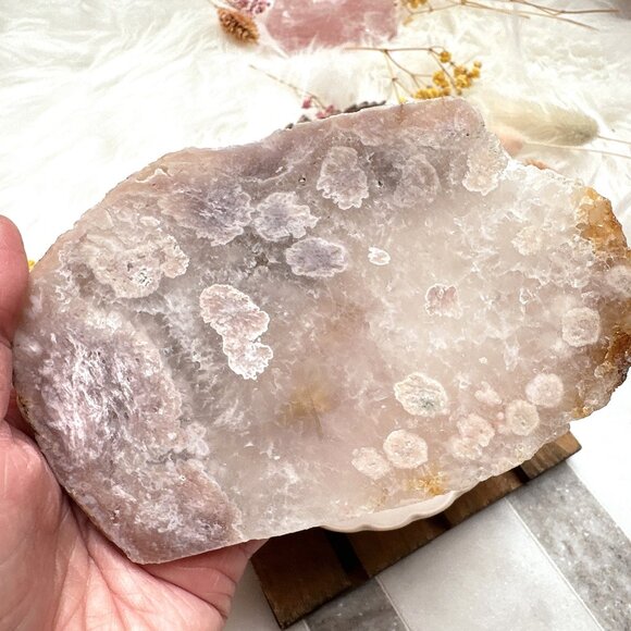Beautiful Pink Amethyst with Flower Agate Slab - Picture 2 of 6